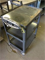 Three Tier Metal Rolling Cart with Plug
