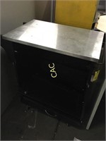 Black Rolling Cart/Shelf w/Stainless Top