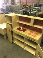 Solid Wood Play Kitchen Center