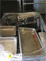 Pallet of Stainless Kitchen Pans, Trays, Stands