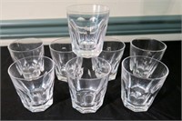 Set of eight 3.5 " Waterford crystal rock glasses