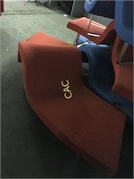 2 Red Curved Couches
