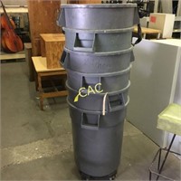Stack of 55 Gallon Trash Cans