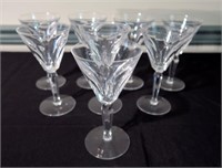 Set of eight 6.5" Waterford crystal goblets