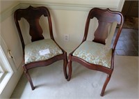 Pair of Empire mahogany side chairs