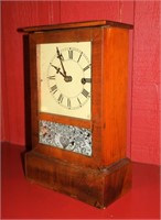 11" Shelf clock with crotch mahogany front