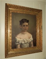 20" x 16" O/C portrait of young girl, signed