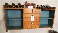 Hanging Maple Wall shelf with 8 drawers,