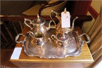5-piece Gorham silver plated tea set