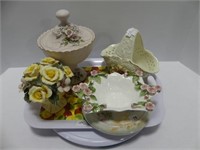 5PC JAPAN AND OTHER CHINA FLORAL DISHES