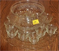 PUNCH BOWL, CUPS, AND UNDERTRAY