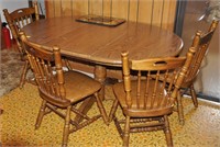 OAK TABLE 4 CHAIRS AND SERVER BY VIRGINIA HOUSE
