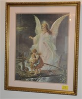 29 INCH X 22 INCH ANGEL WITH GIRL AND BOY PRINT