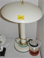 CONTEMPARY LAMP AND SMALL LANTERN
