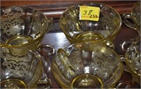 25 PCS OF YELLOW DEPRESSION GLASS