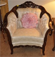 HEAVILY CARVED FRENCH CHAIR