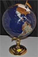 WORLD GLOBE WITH BRASS STAND  22 INCHES TALL