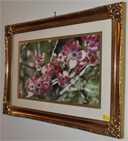 41 INCHES X 29 INCH FLORAL PRINT SIGNED TOM L