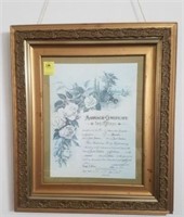 Marriage Certificate with Ornate Frame