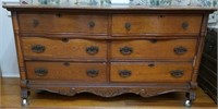 Oak Claw Foot Serpentine Front Dresser