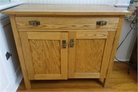 Oak Sewing Cabinet and Contents