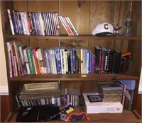 Contents of cubboards, dvds, cds, books