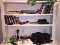 3 Shelves, misc grouplot, books, golf balls