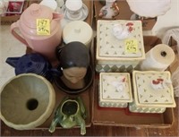 (2) Trays, Canister Set, Misc.
