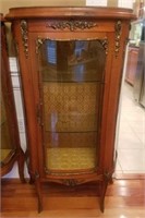 French style bow front ornate curio