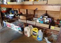 Middle Shelf of Work Table, Trays, Tools, Grease