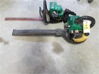 Weedeater brand hedge clipper and blower