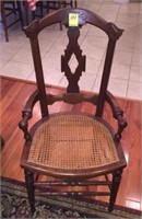 Early Walnut cane bottom chair