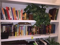 3 shelves of books,