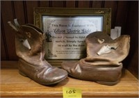Shelf Lot: Cowboy Boots, Edison Sign