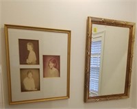Gold beveled mirror & Pic frame
