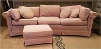 Rose color sofa and ottoman