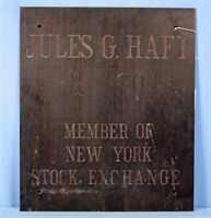 New York Stock Exchange Engraved Building Sign