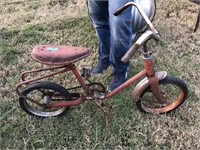 SUPER CUTE, Small Antique, Red Metal Bicycle