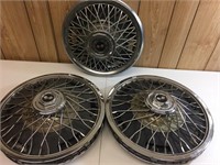 (5) vintage hubcaps