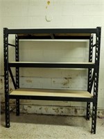 Black Metal & Wood Utility Shelf