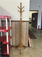 Vintage Oak Hat Rack / Coat Stand