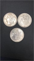 3 Silver Morgan Dollars