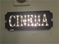 Lighted Cinema Sign - Metal