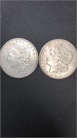 2 Morgan Silver Dollars 1921-S