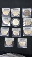 11 1921 Morgan Silver Dollars