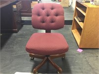 Burgundy fabric office chair