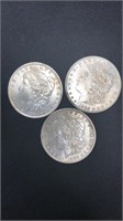 3 Morgan Silver Dollars 1884 O, 1885, 1886