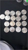 17 Peace Silver Dollars 1922 & 1923