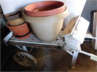 Homemade Wheelbarrow w/Large Metal Spoke Wheels