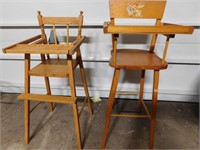 2 Wooden Baby Doll Hi-Chairs